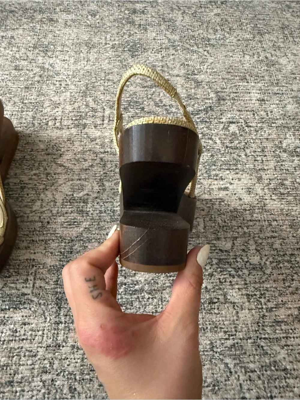 cult gaia Strappy Wood-Block Slingback Heels